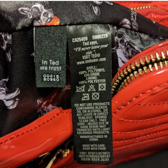 Ted Baker Red Patent Large Bag/Tote - Picture 3 of 9